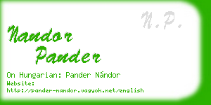 nandor pander business card
